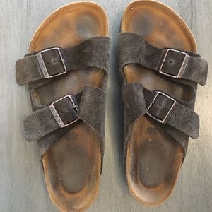 Women Brown Suede Birkenstock Size: 40